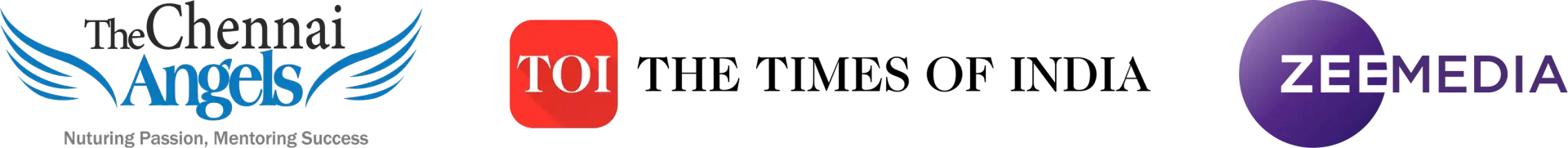 Partner logos: The Chennai Angels, The Times of India, and Zee Media